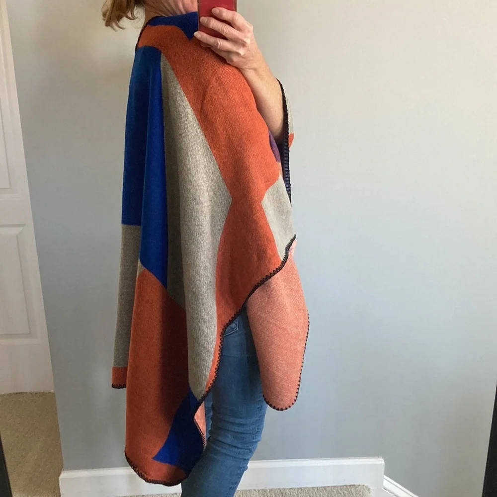 Color Block Open Cardigan Kimono - Picture 4 of 8
